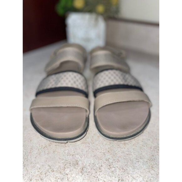 Sorel Roaming Devon Flat Sandals Beige Leather Adjustable Straps Casual 8.5 - Picture 3 of 9